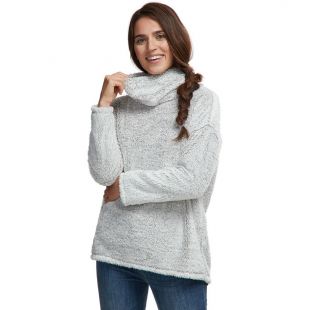 cowl neck sherpa pullover