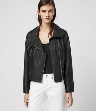 BALES BLACK LEATHER BIKER MOTORCYCLE JACKET