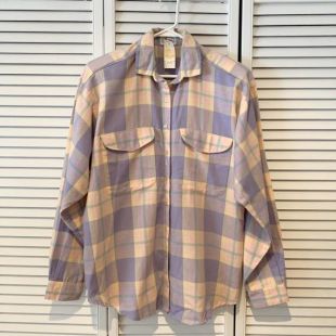 80s Marsh Landing NWT Lavender Pink Plaid Flannel Shirt, Taille 16, XL à Plus Taille