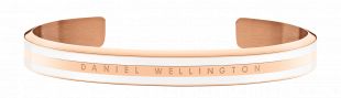 Classic Slim Bracelet Rose Gold Satin White Medium