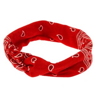 Bandeau tressé style bandana rouge