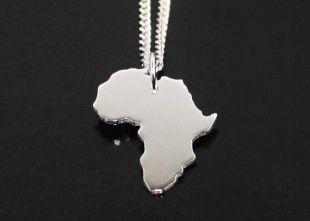 Africa Necklace Solid Silver 925 Continent Country Province State Necklace