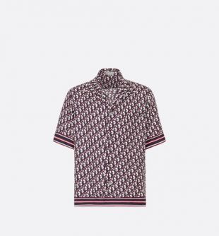 Multicolored Dior Oblique Silk Twill Short Sleeve Shirt