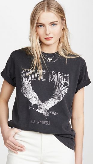 Anine Bing - Lili Washed Black Eagle Tee