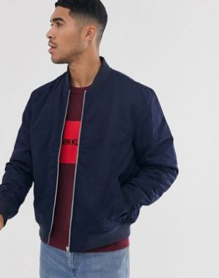 Bomber en nylon bleu foncé