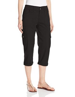 Women's Missy Relaxed Fit Austyn Knit Waist Cargo Capri Pant