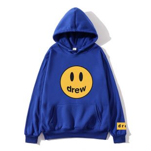 Drew House New Color Blue Hoodies Drew Smile Face Printed Justin Bieber