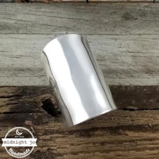 Silver Shield Ring - Silver Spoon Ring - Wide Silver Ring - Long Tube Ring - Minimalist Shield Ring - Simple Wide Ring - Silverware Ring