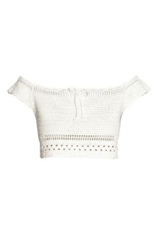 H&M - Top au crochet - Blanc