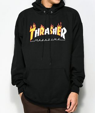 Thrasher Flame Magazine Black Hoodie