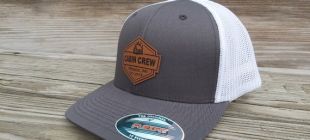 Custom Leather Patch Hats, FLEXFIT, Laser Engraved Leather Patch, FLEX FIT, Company Logo Hat, Personalized Mens Hats, Leather Patch