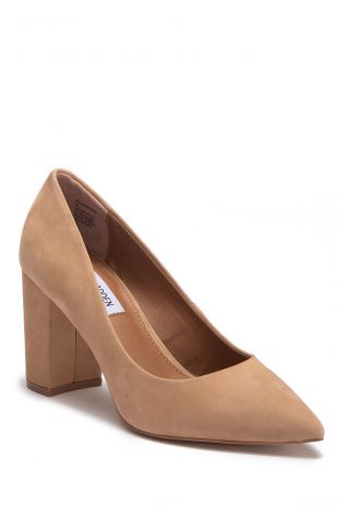Ashlyn Nubuck Leather Block Heel Pump