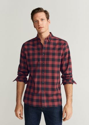 Chemise regular-fit flanelle carreaux