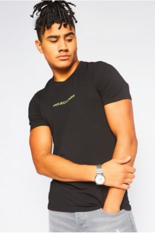 Tee shirt basique typo fluo Homme Project X Paris