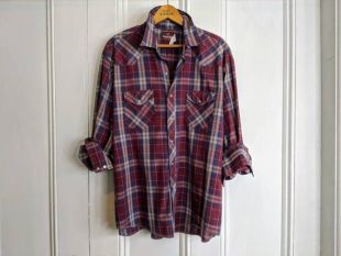 vintage Wrangler Western Shirt Men’s XXL Pearl s’empare du salon surdimensionné Grunge Plaid