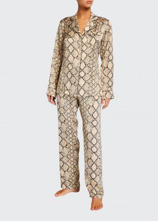 Python-Pattern Silk Pajama Set