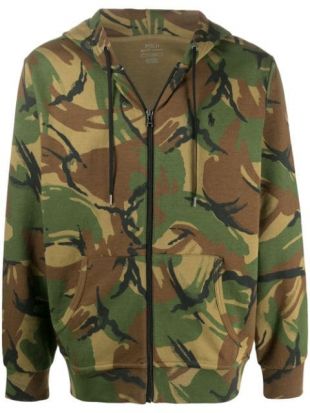 Polo Ralph Lauren Sweat Zippé à Imprimé Camouflage
