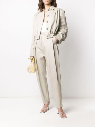 White High-Waisted Trousers