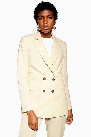 Cream Double Breasted Blazer