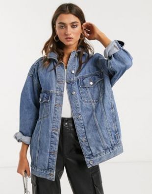 Veste en jean oversize - Bleu délavé moyen