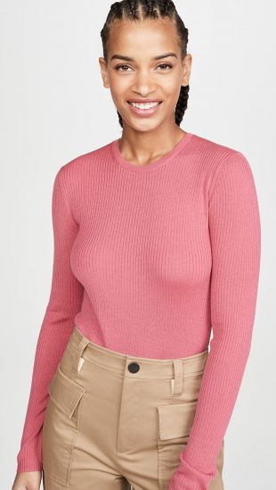 Pink Ribbed Sweater
