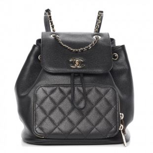 Caviar Quilted Business Affinity Backpack Black