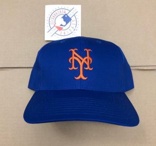 vintage TN-o New York Mets snapback chapeau MLB NY stock d’invendus nym 90 s 80 s bouton orange de baseball cap bleu