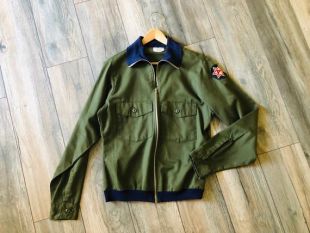 U.S. Army Militaire zip up Veste avec col en tricot et ceinture