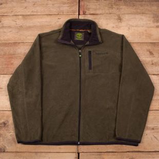 Hommes vintage Timberland Green Zip Up Outdoor Fleece Jacket XL 46" R16414
