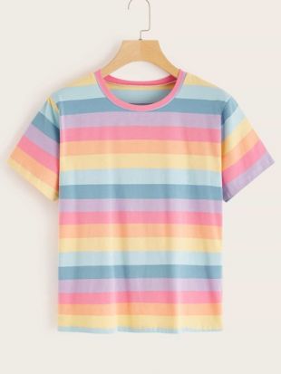 Rainbow Striped Tee