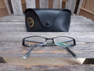 Vintage noir Ray Ban METALLIQUES avec étui Hipster rétro lunettes Style RB6128 Made in Italy