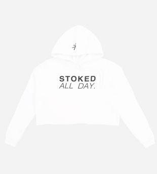 White Cropped Hoodie