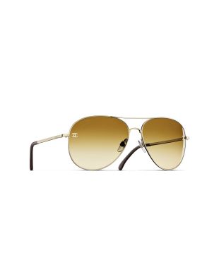 Pilot Sunglasses Gold & Brown Eyewear