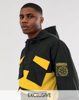 Agora overhead windbreaker jacket with utility pockets