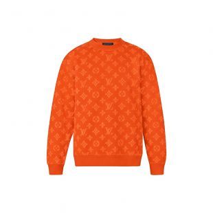 The sweater Louis Vuitton Sweater Monogram orange worn by Chris