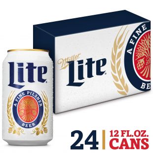 Miller Lite Beer, American Lager, 24 Pack Light Beer, 12 fl. oz. Cans, 4.2% ABV - Walmart.com