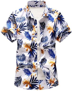 iFOMO Hawaiian Shirts for Men Short Sleeve Casual Shirts Print Lightweight Summer Shirts White-1 US 2XL/Tag 5XL