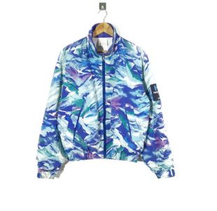 vintage Multicolor Helly Hansen Camo Colour Sea Life Patches Light Jacket Taille moyenne