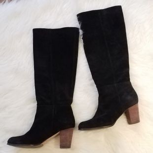 Cassidy Black Suede Heeled Boots
