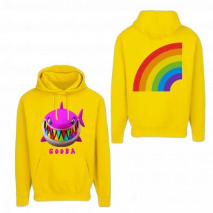 Sudadera con capucha Gooba amarilla usada por 6ix9ine en GOOBA