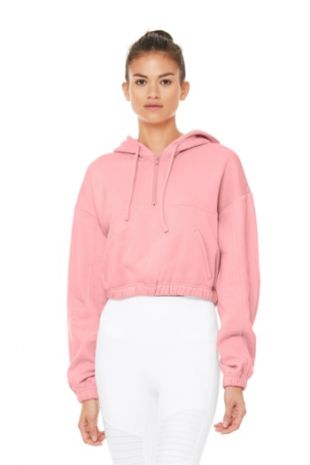 Alo Yoga - Pink Half Zip Hoodie