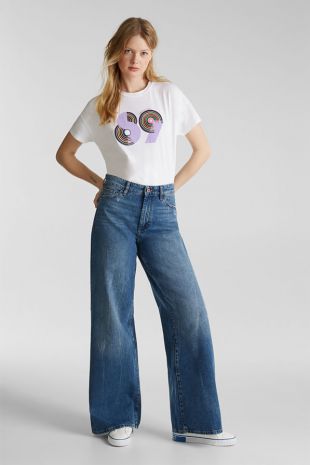 Jean à jambes extra larges, 100 % coton