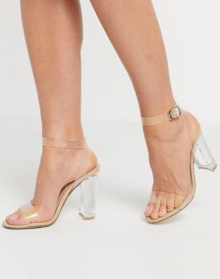 Camille Clear Block Heel Sandal