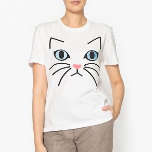 T shirt à motif chat