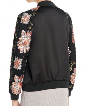 Endless Rose NEW Black Floral Sequin Women's Size XS Bomber Jacket $128 #104 | eBay
