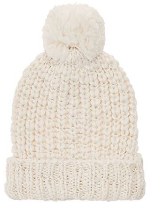 oodji Ultra Femme Bonnet Tricoté avec Pompon, Noir, one size