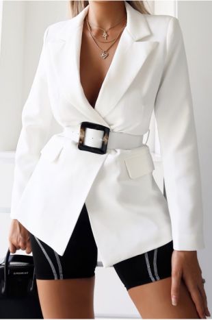 blazer blanc ceinture