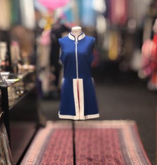 60s Red White - Blue tennis dress par Mel Warshaw Miss Jane Miami