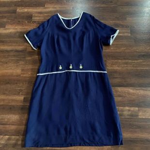 Robe de quart bleu et blanc des années 1960