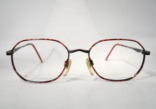 Unworn 'SPENCER' Metallic Oversized 1990s Women's Thin Detailed Detailed Eyeglasses Optical Eyeglasses Optical Frames Flawless Condition 54 18 135